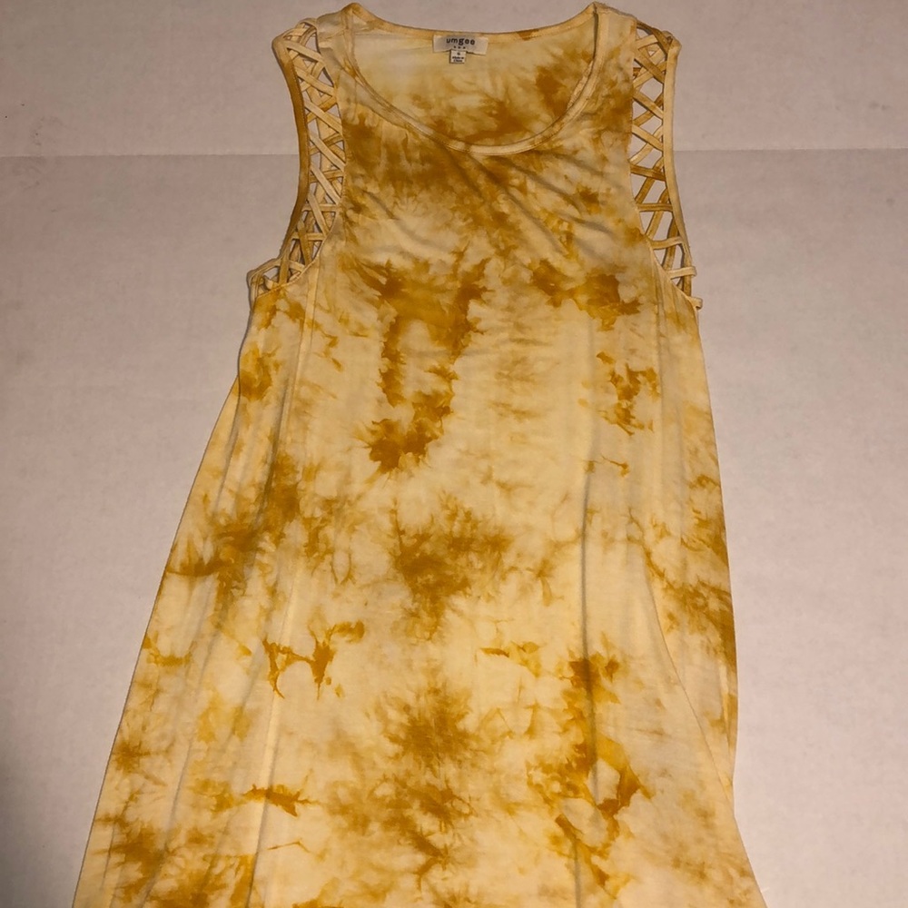 Mustard yellow tye dye dress